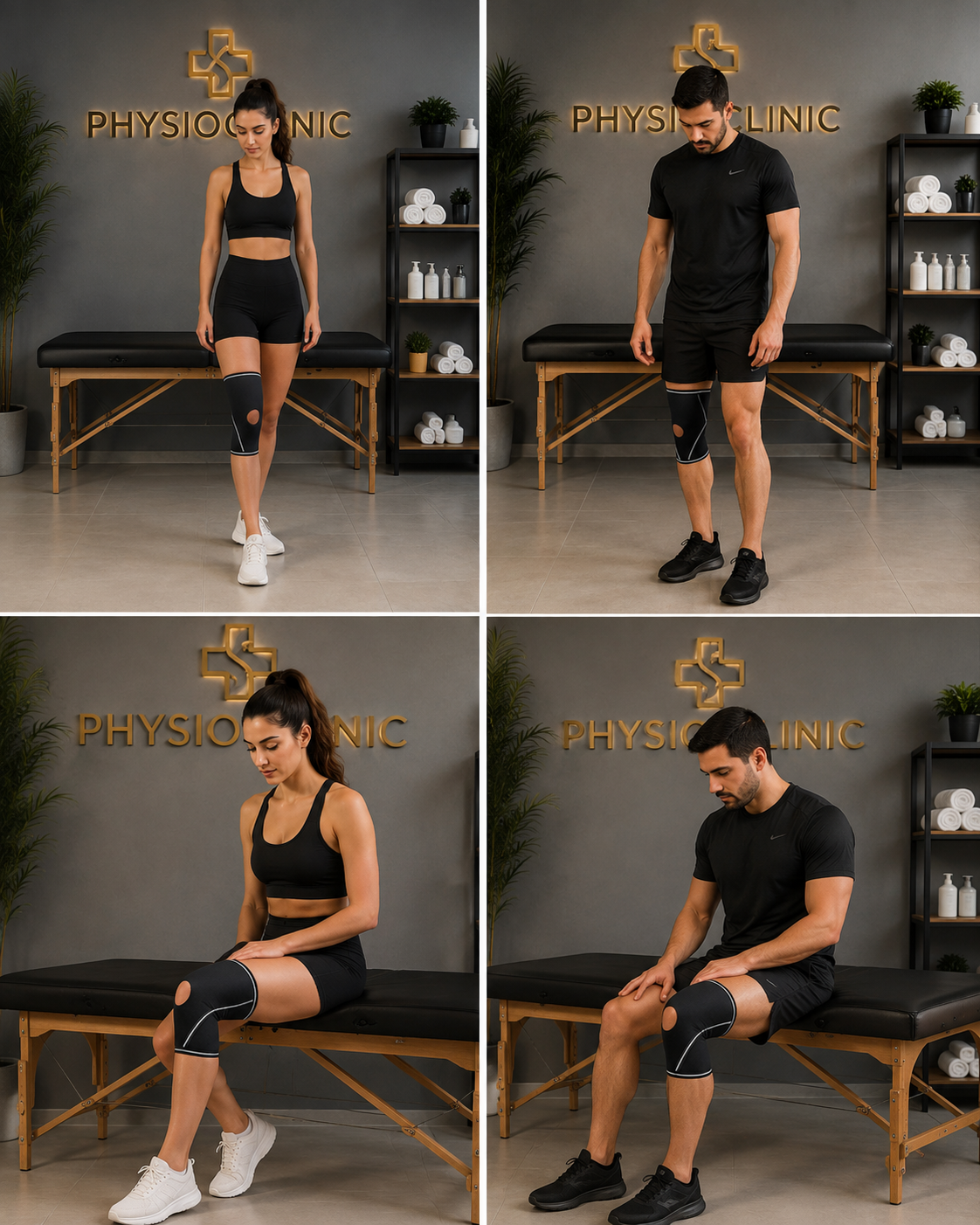 Επιγονατίδα απλή με τρύπα Μαύρη PhysioClinic Store