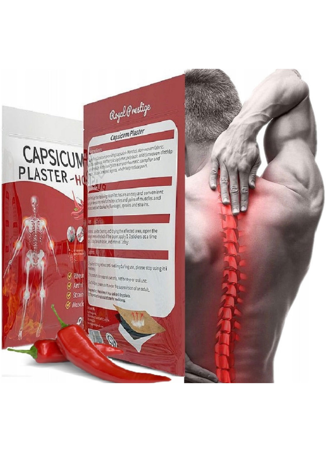 Capsicum Hot Plaster – Θερμαντικά Επιθέματα Καψαϊκίνης για Μυϊκή &amp; Αρθρική Ανακούφιση (8 Τεμάχια) PhysioClinic Store