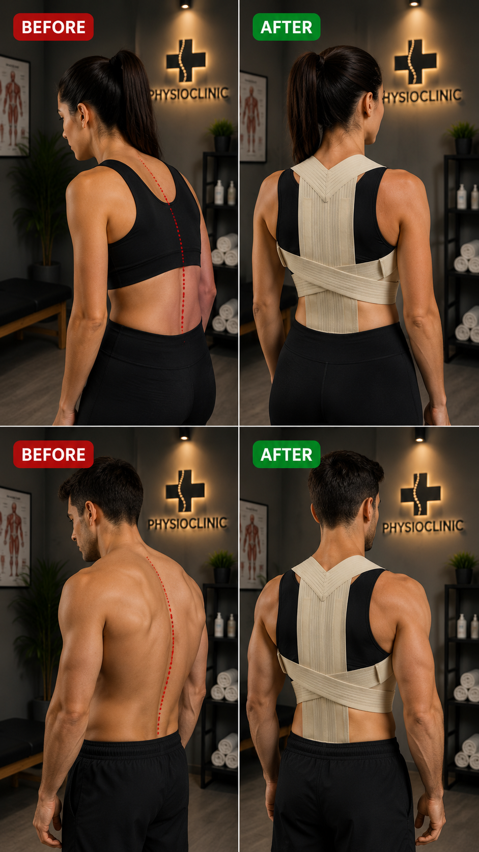 Ιμάντας Κυφώσεως &amp; υποστήριξης κλείδας PhysioClinic Store
